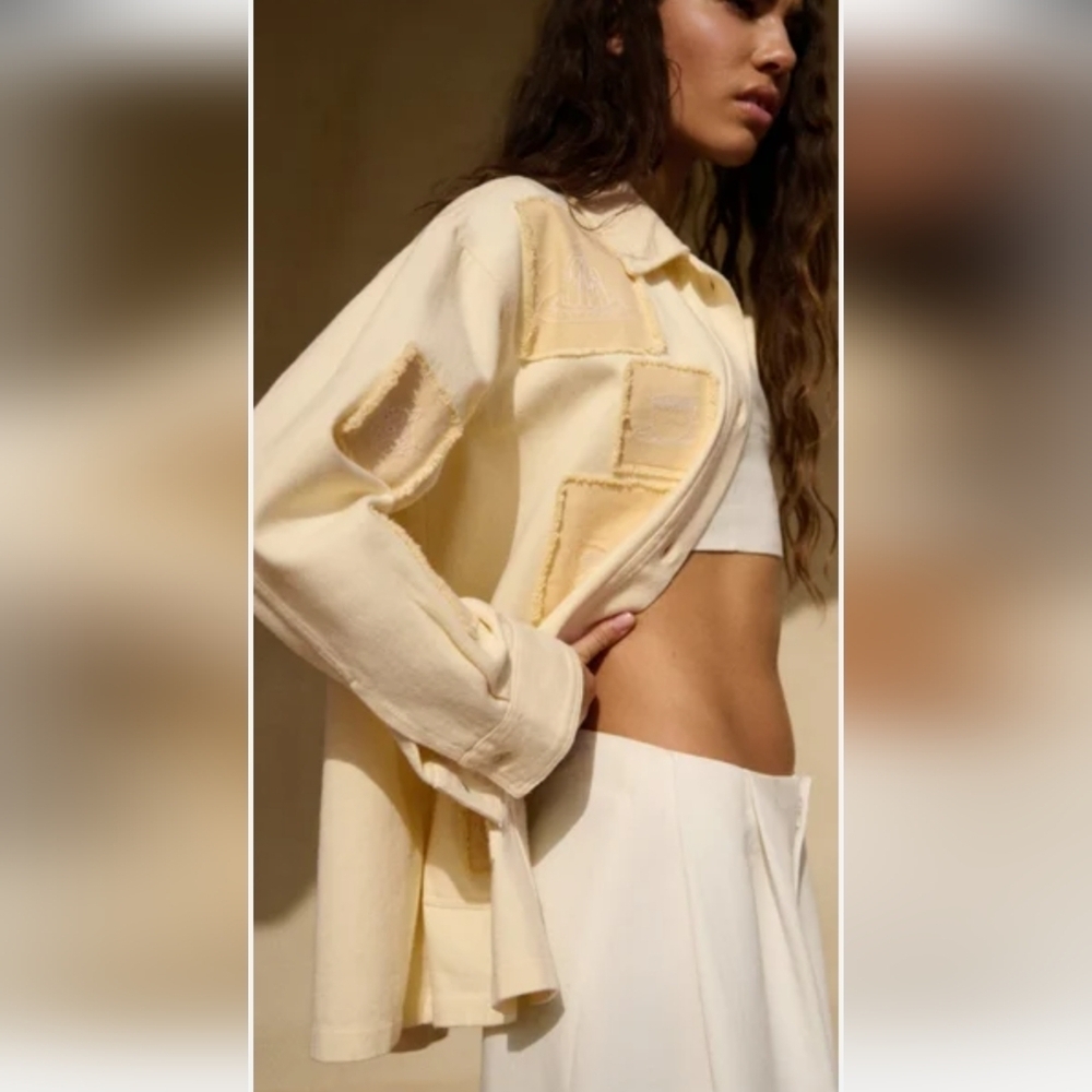 Zara Cream Women's Jacket Size L